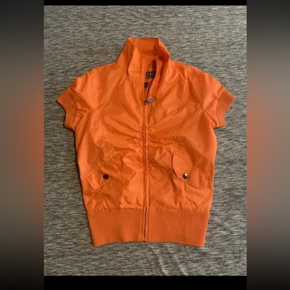 Last Kiss Orange Wind‎ Proof Zip Up Vest Size   Medium